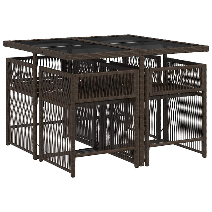 Set mobilier de grădină, 5 piese, cu perne, maro, poliratan - WALTI WALTI