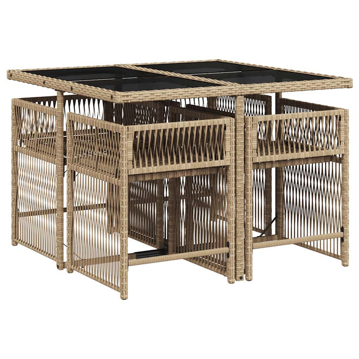 Set mobilier de grădină cu perne, 5 piese, bej, poliratan - WALTI WALTI