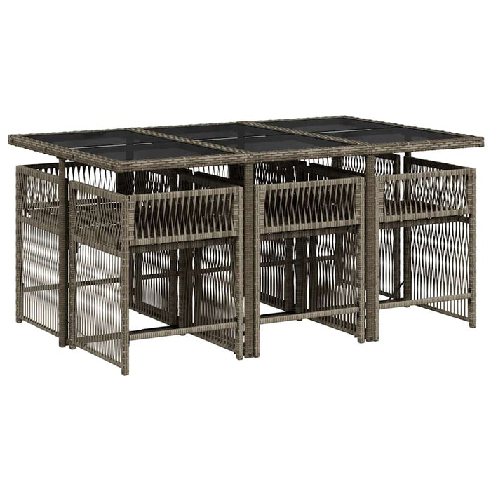 Set mobilier de grădină cu perne, 7 piese, gri, poliratan - WALTI WALTI