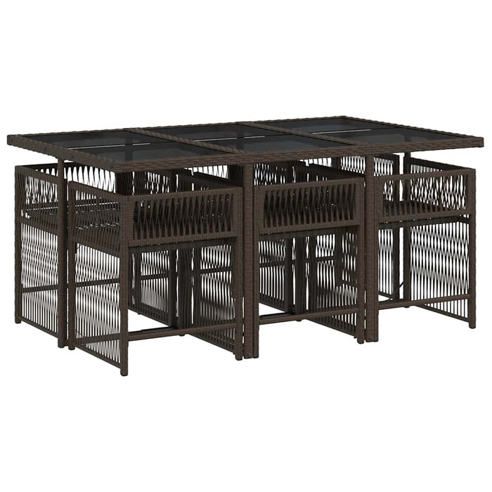 Set mobilier de grădină cu perne, 7 piese, maro, poliratan WALTI