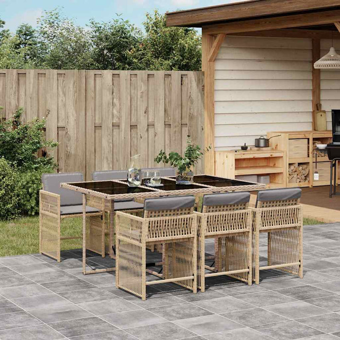 Set mobilier pentru grădină, 7 piese, cu perne, bej, poliratan - WALTI WALTI