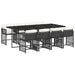 Set mobilier de grădină cu perne, 9 piese, negru, poliratan - WALTI WALTI