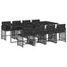 Set mobilier de grădină cu perne, 9 piese, negru, poliratan - WALTI WALTI