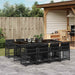 Set mobilier de grădină cu perne, 9 piese, negru, poliratan - WALTI WALTI