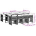 Set mobilier grădină cu perne, 9 piese, gri, poliratan - WALTI WALTI