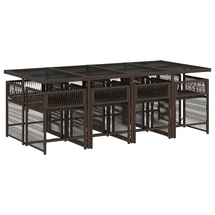 Set mobilier de grădină cu perne, 9 piese, maro, poliratan - WALTI WALTI