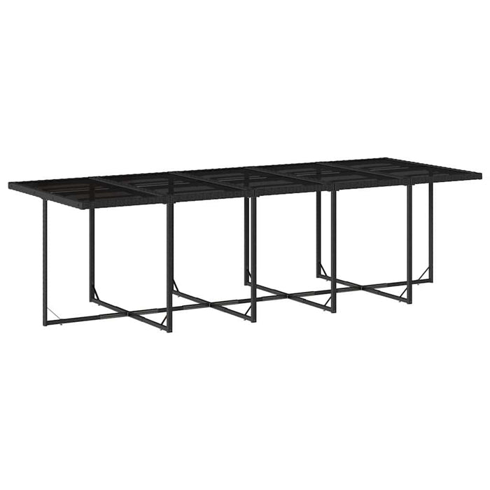 Set mobilier de exterior cu perne, 11 piese, negru, poliratan WALTI
