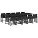 Set mobilier de exterior cu perne, 11 piese, negru, poliratan - WALTI WALTI