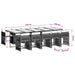 Set mobilier de exterior cu perne, 11 piese, negru, poliratan - WALTI WALTI