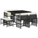 Set mobilier de grădină cu perne, 9 piese, negru, poliratan - WALTI WALTI