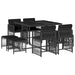 Set mobilier de grădină cu perne, 9 piese, negru, poliratan - WALTI WALTI