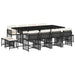 Set mobilier de grădină cu perne, 13 piese, negru, poliratan - WALTI WALTI