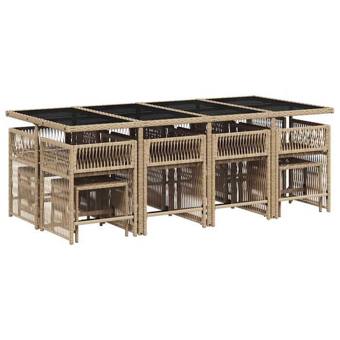 Set mobilier de grădină cu perne, 13 piese, bej, poliratan - WALTI WALTI