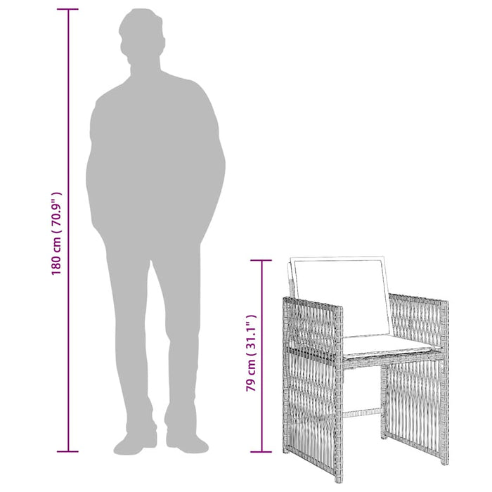 Set mobilier de grădină cu perne 15 piese gri deschis poliratan - WALTI WALTI