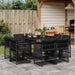 Set mobilier de grădină cu perne, 9 piese, negru, poliratan - WALTI WALTI