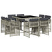 Set mobilier grădină cu perne, 9 piese, gri deschis, poliratan - WALTI WALTI