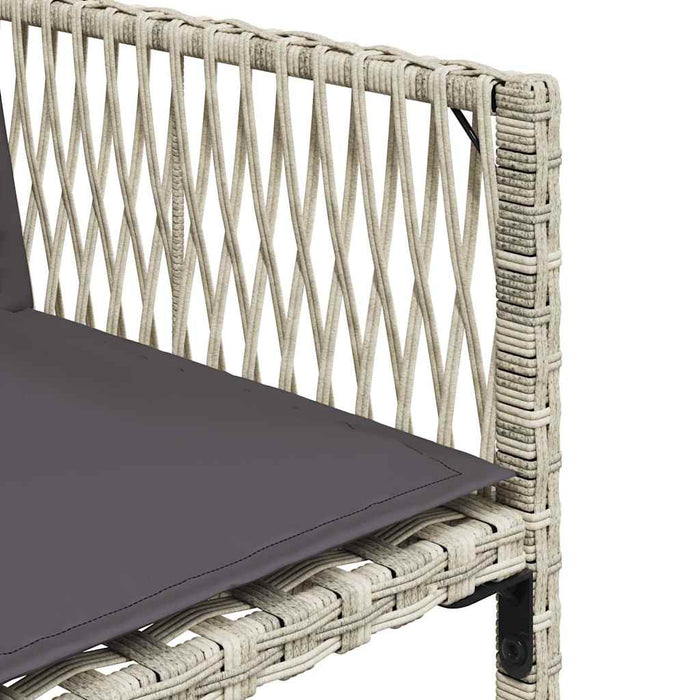 Set mobilier grădină cu perne, 9 piese, gri deschis, poliratan - WALTI WALTI