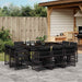 Set mobilier de exterior cu perne, 11 piese, negru, poliratan - WALTI WALTI