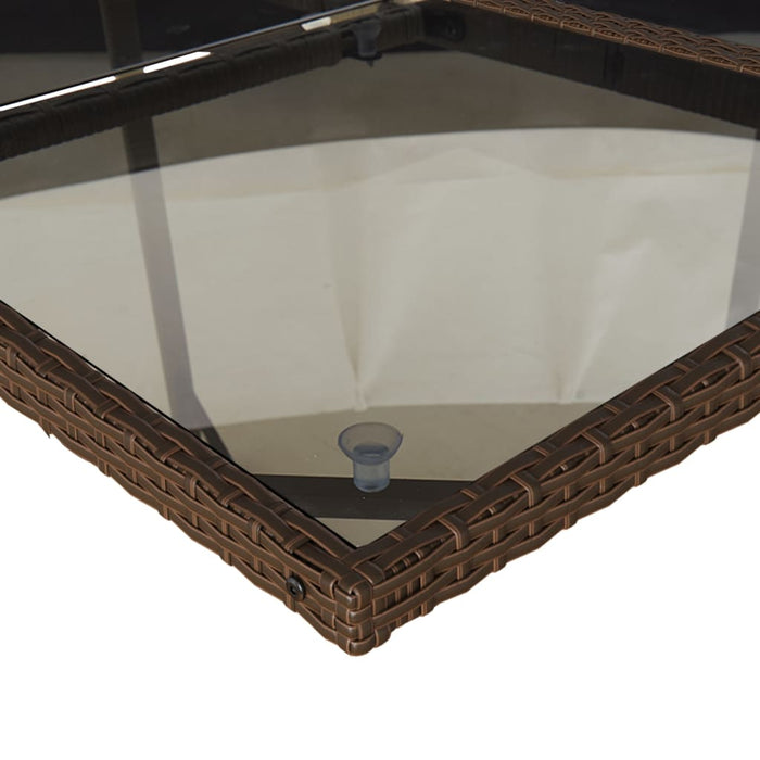 Set mobilier de grădină cu perne, 11 piese, maro, poliratan - WALTI WALTI