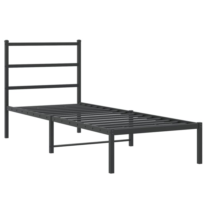 Cadru de pat metalic cu tăblie, negru, 80x200 cm - WALTI WALTI