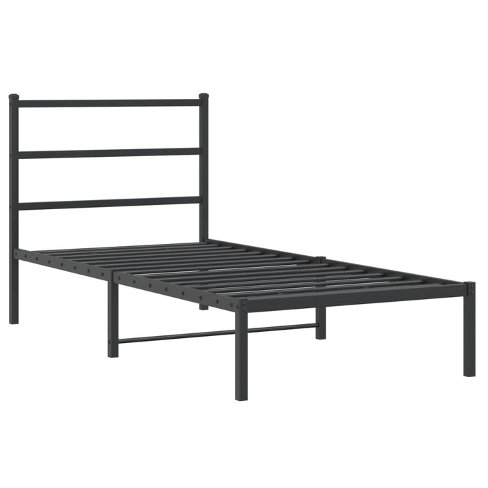 Cadru pat metalic cu tăblie, negru, 90x200 cm - WALTI WALTI