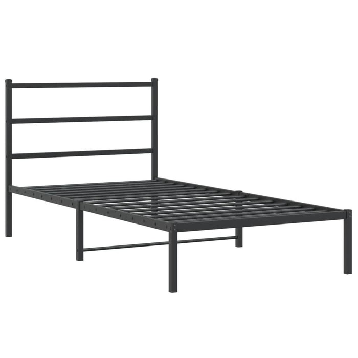 Cadru de pat din metal cu tăblie, negru, 100x200 cm - WALTI WALTI