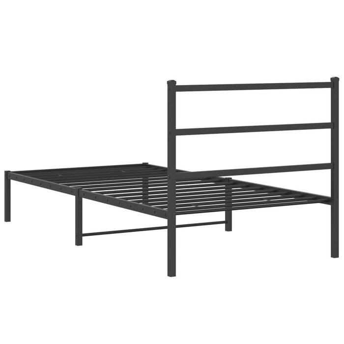 Cadru de pat din metal cu tăblie, negru, 100x200 cm - WALTI WALTI