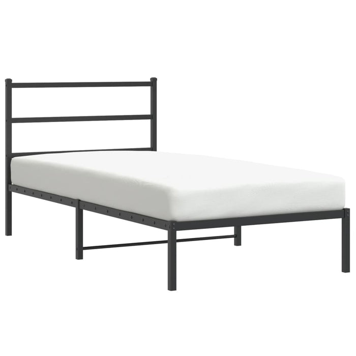 Cadru de pat din metal cu tăblie, negru, 107x203 cm WALTI