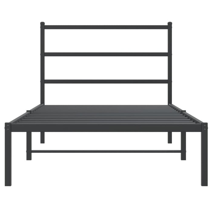 Cadru de pat din metal cu tăblie, negru, 107x203 cm WALTI