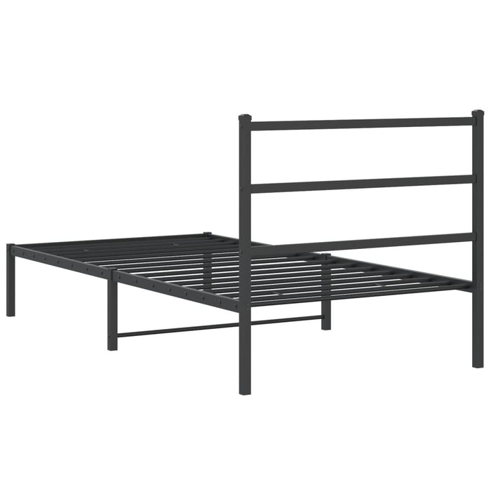 Cadru de pat din metal cu tăblie, negru, 107x203 cm WALTI