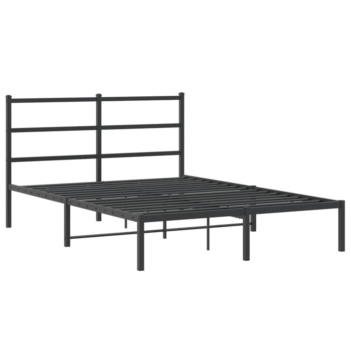 Cadru de pat metalic cu tăblie, negru, 135x190 cm WALTI
