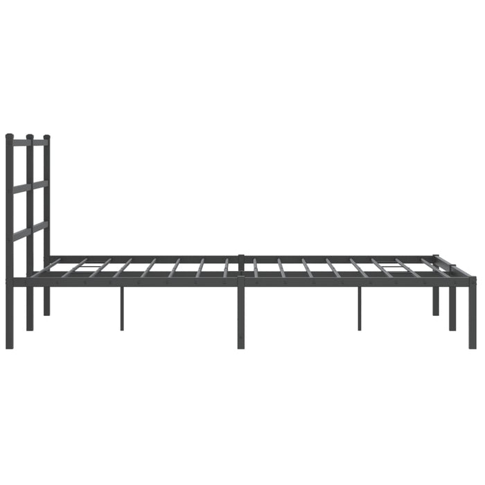 Cadru de pat metalic cu tăblie, negru, 135x190 cm WALTI