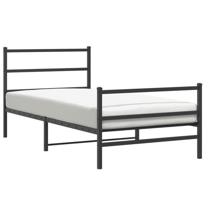 Cadru pat metalic cu tăblii de cap/picioare, -negru, 107x203 cm - WALTI WALTI