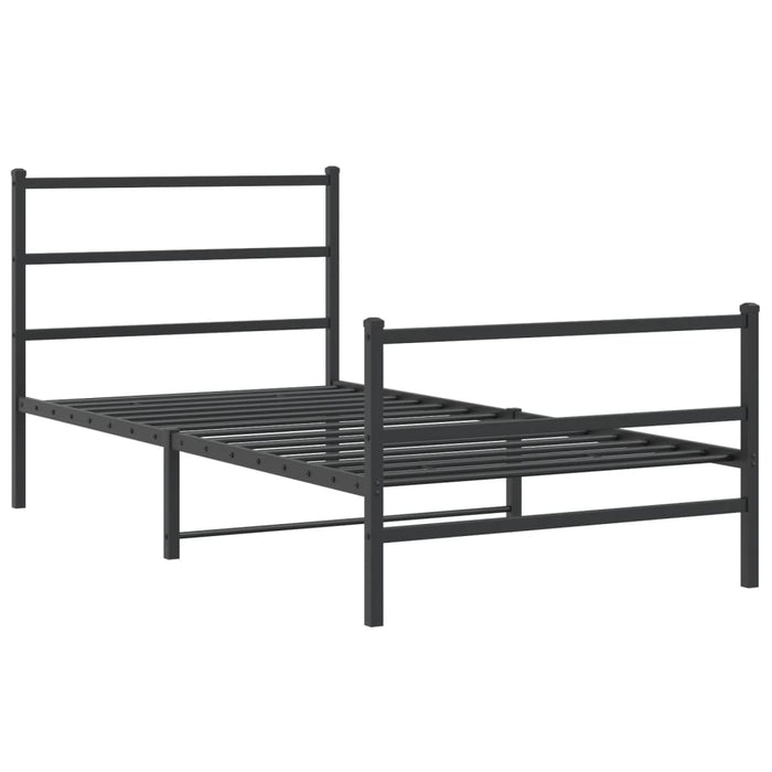 Cadru pat metalic cu tăblii de cap/picioare, -negru, 107x203 cm - WALTI WALTI