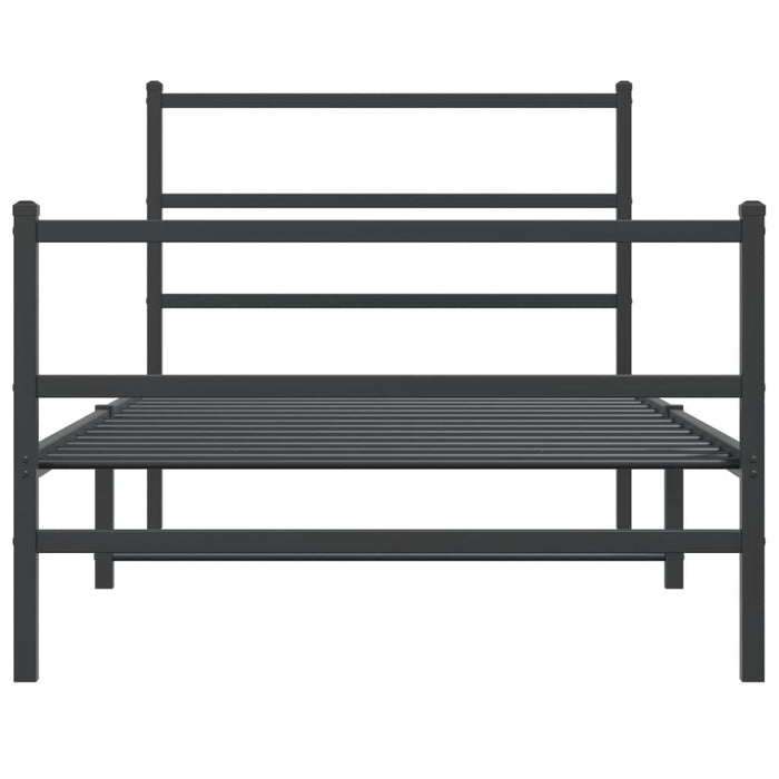 Cadru pat metalic cu tăblii de cap/picioare, -negru, 107x203 cm - WALTI WALTI