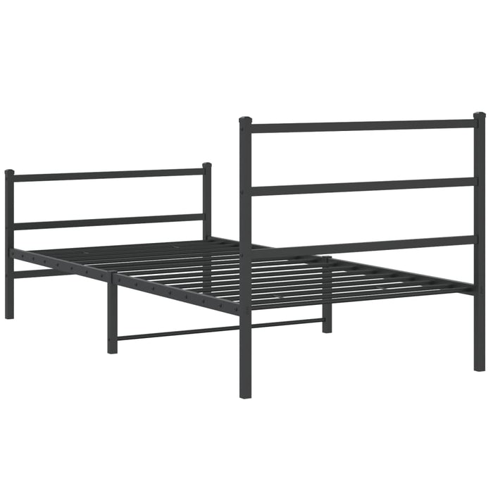 Cadru pat metalic cu tăblii de cap/picioare, -negru, 107x203 cm - WALTI WALTI