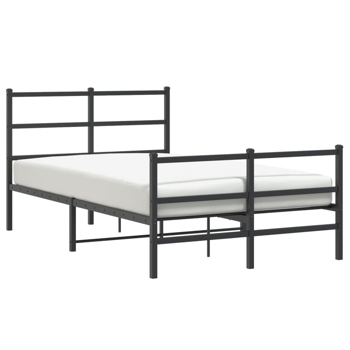 Cadru pat metalic cu tăblie de cap/picioare- negru, 120x190 cm - WALTI WALTI