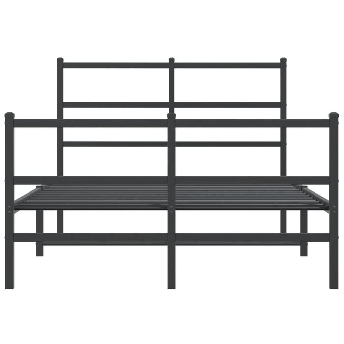 Cadru pat metalic cu tăblie de cap/picioare- negru, 120x190 cm - WALTI WALTI