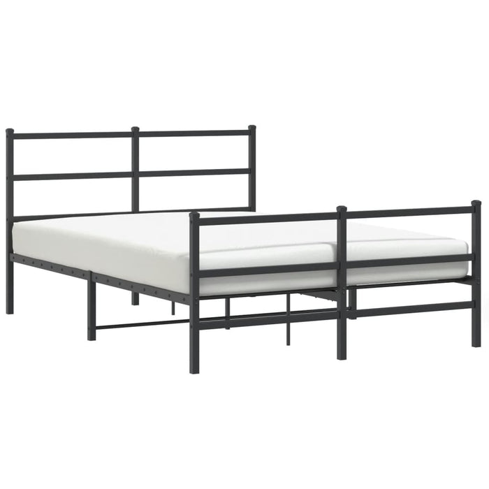 Cadru pat metalic cu tăblie de cap/picioare-, negru, 135x190 cm - WALTI WALTI