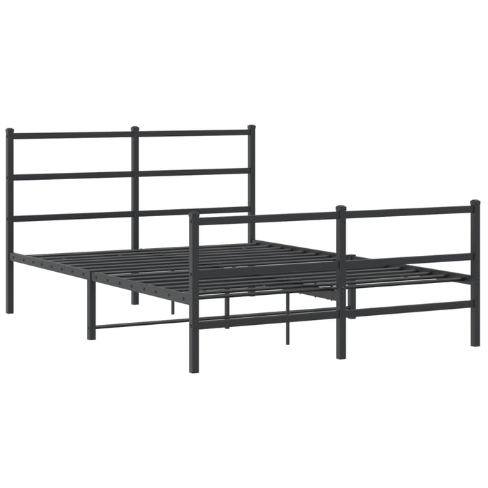 Cadru pat metalic cu tăblie de cap/picioare-, negru, 135x190 cm - WALTI WALTI