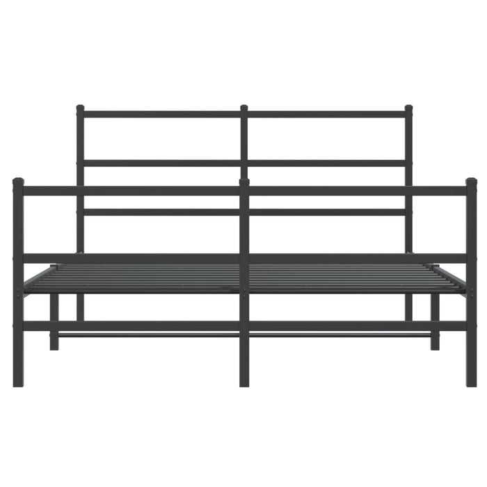 Cadru pat metalic cu tăblie de cap/picioare-, negru, 135x190 cm - WALTI WALTI