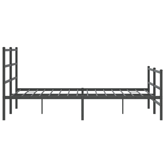 Cadru pat metalic cu tăblie de cap/picioare-, negru, 135x190 cm - WALTI WALTI