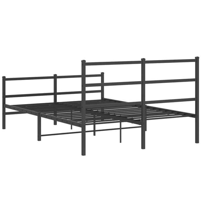 Cadru pat metalic cu tăblie de cap/picioare-, negru, 135x190 cm - WALTI WALTI