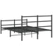 Cadru pat metalic cu tăblie de cap/picioare-, negru, 135x190 cm - WALTI WALTI