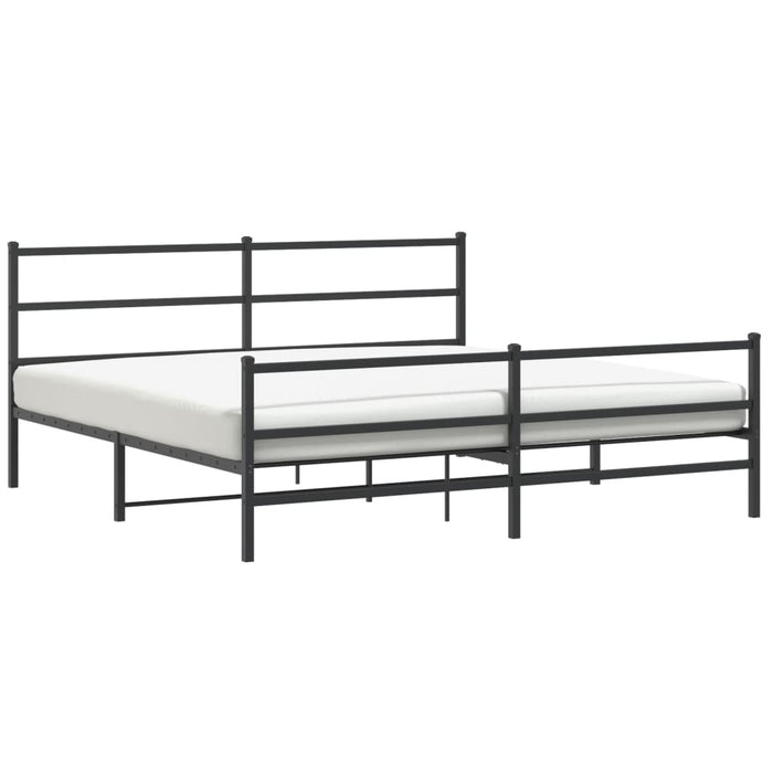 Cadru pat metalic cu tăblii de cap/picioare-, negru, 183x213 cm - WALTI WALTI