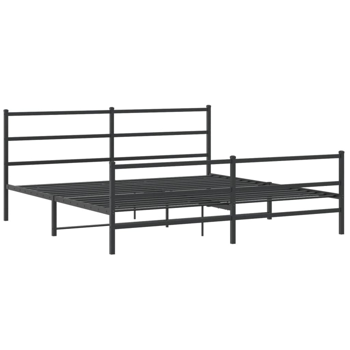 Cadru pat metalic cu tăblii de cap/picioare-, negru, 183x213 cm - WALTI WALTI