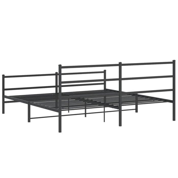 Cadru pat metalic cu tăblii de cap/picioare-, negru, 183x213 cm - WALTI WALTI