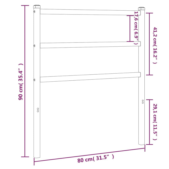 Tăblie de pat metalică, negru, 75 cm - WALTI WALTI