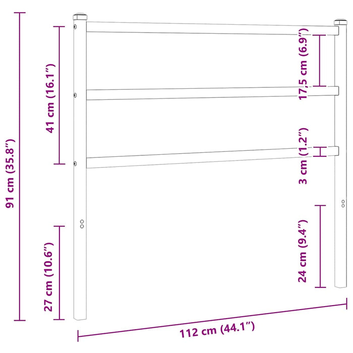 Tăblie de pat de schimb metalică, negru, 107 cm WALTI