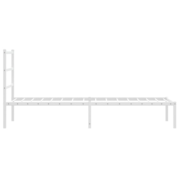 Cadru de pat metalic fără saltea, cu tăblie, alb, 75x190 cm - WALTI WALTI